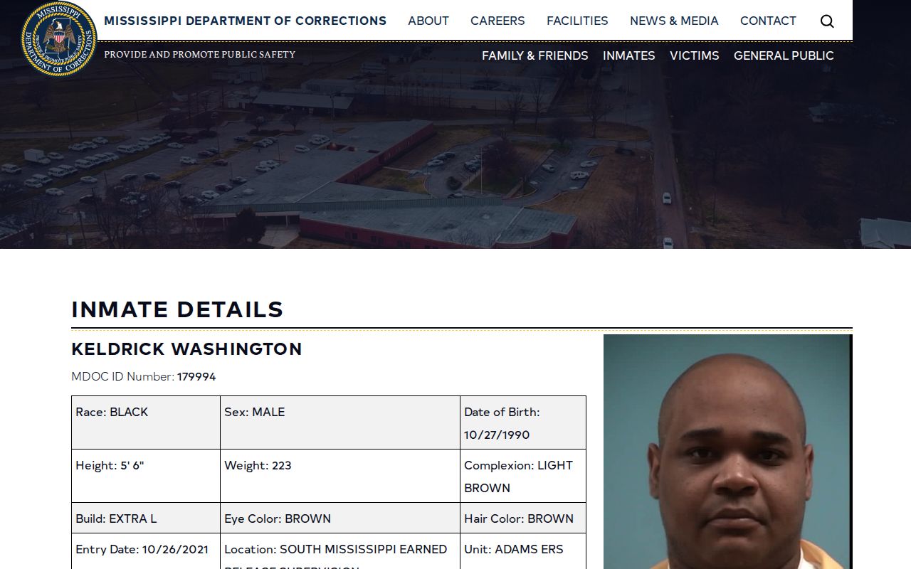 Benton County post-release supervision example showing ERS as an MDOC location